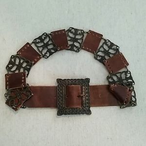Handmade leather/brass women belt